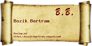 Bozik Bertram névjegykártya